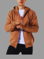Men's Brown Hoodie Zip-up