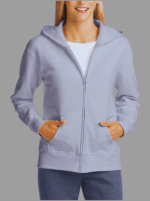 Zipper grey oversized hoodie women's